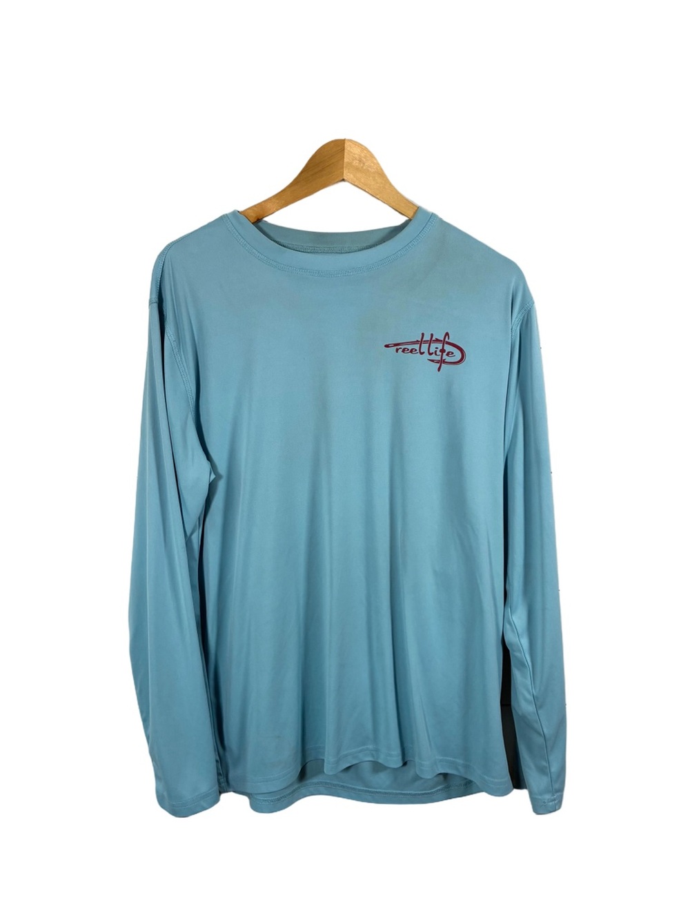 Reel Life Men’s Long Sleeve Performance Fishing Shirt Blue American Flag